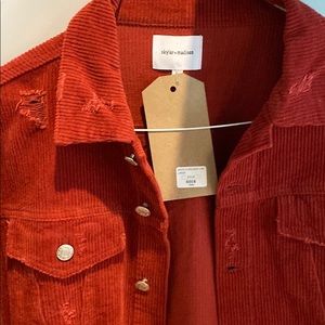 Distressed corduroy cropped jacket, NWT